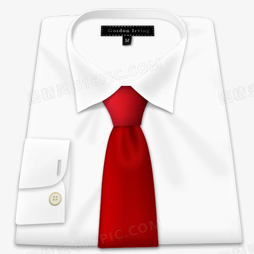 白衬衫纯红领带图标