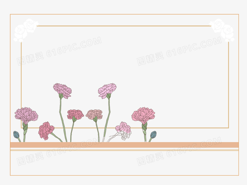 康乃馨边框素材图片