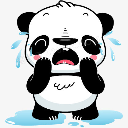 可爱卡通大哭熊猫