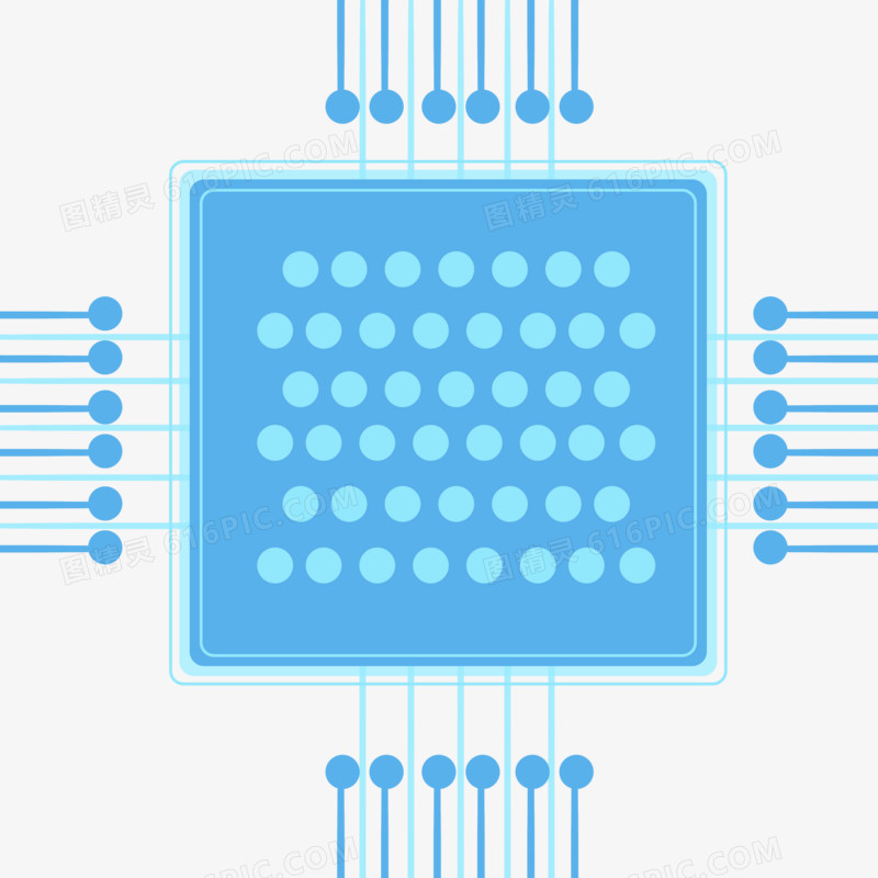 手绘科技感芯片免抠素材