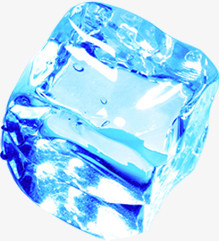 蓝色透明大冰块素材