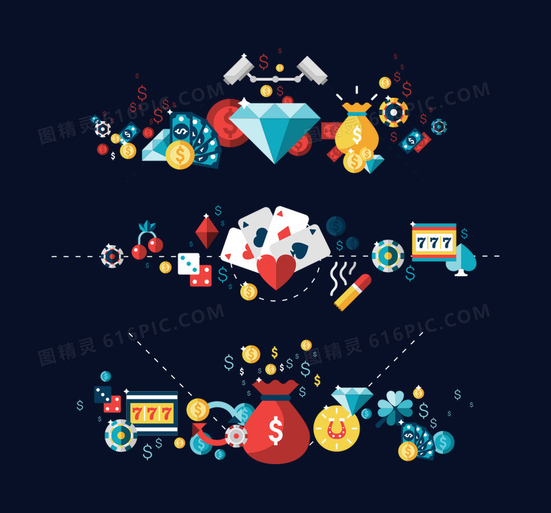 矢量钱币扑克