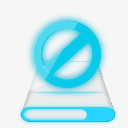 蓝色透明系统PNG网页图标透明素材禁止