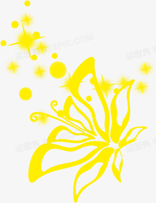 蝴蝶手绘黄色