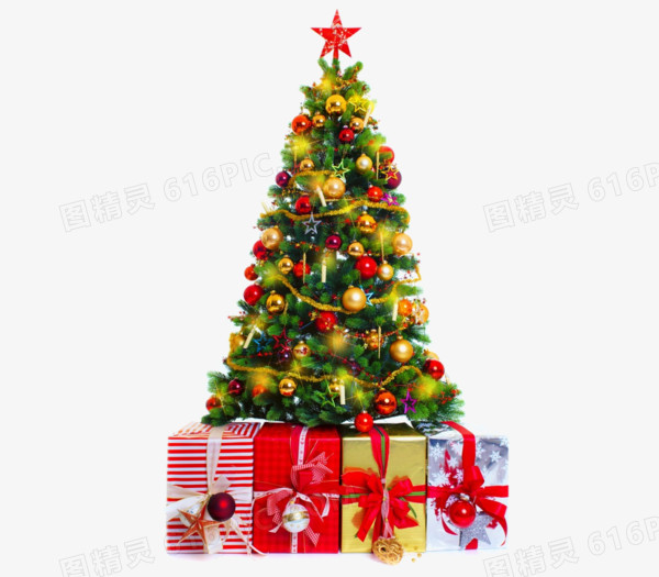 圣诞节圣诞树和礼盒素材