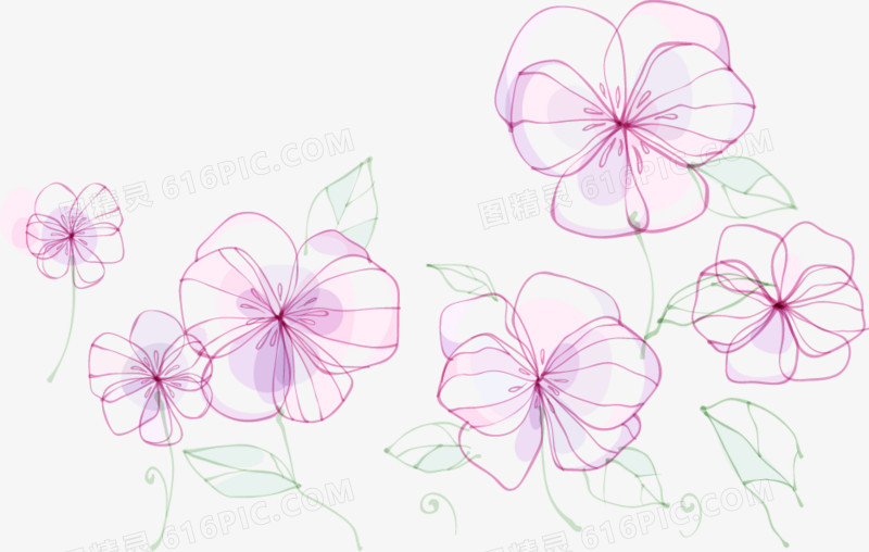 卡通手绘紫色花