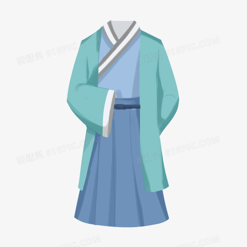 卡通手绘中国传统服饰男汉服素材