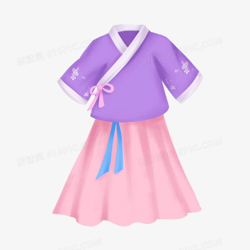 手绘传统文化汉服女装素材