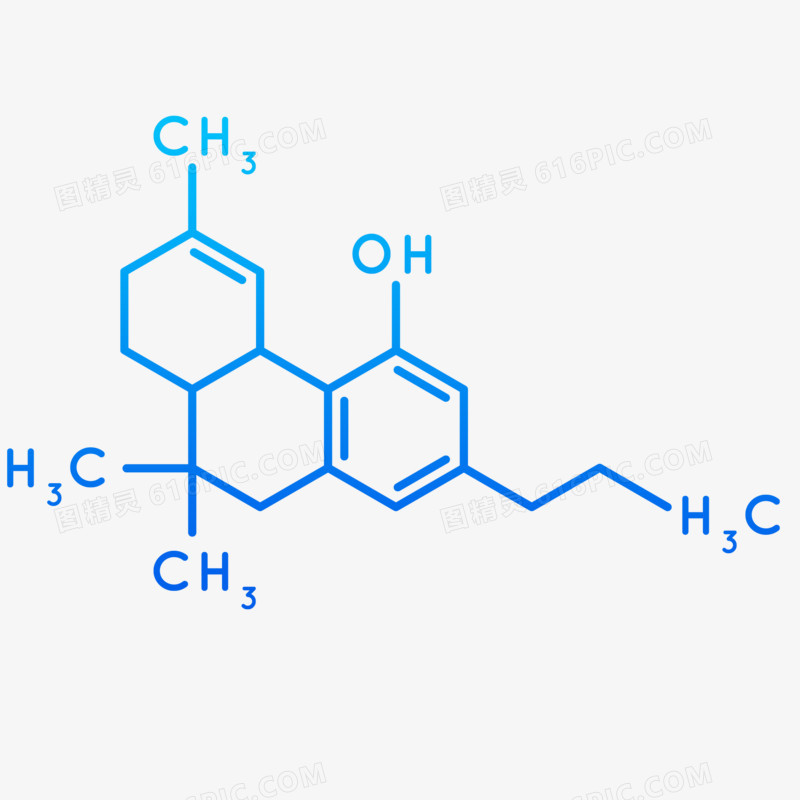 手绘矢量分子结构图素材