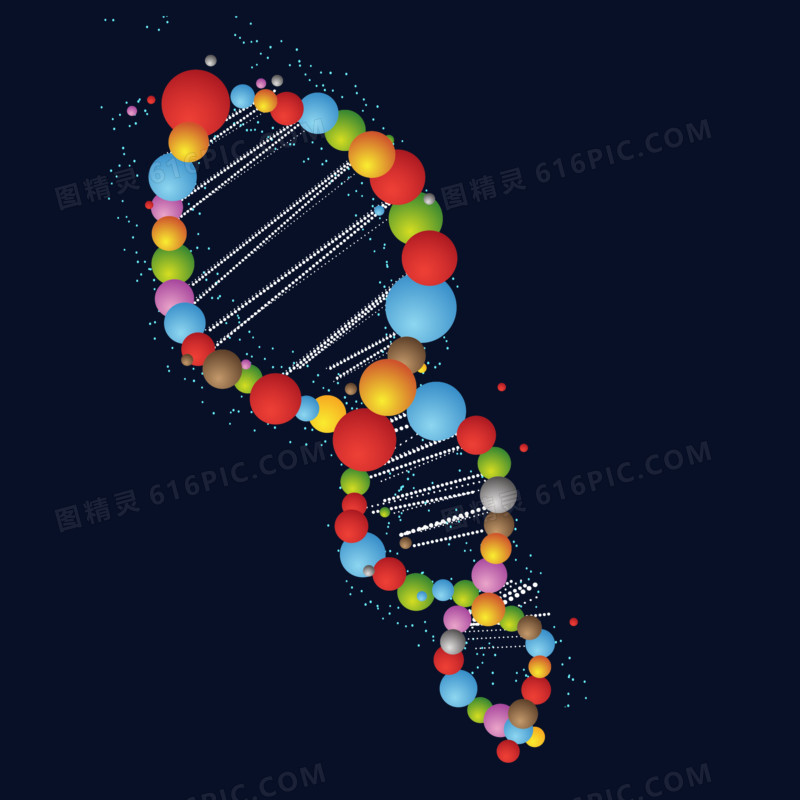 手绘基因链免抠素材