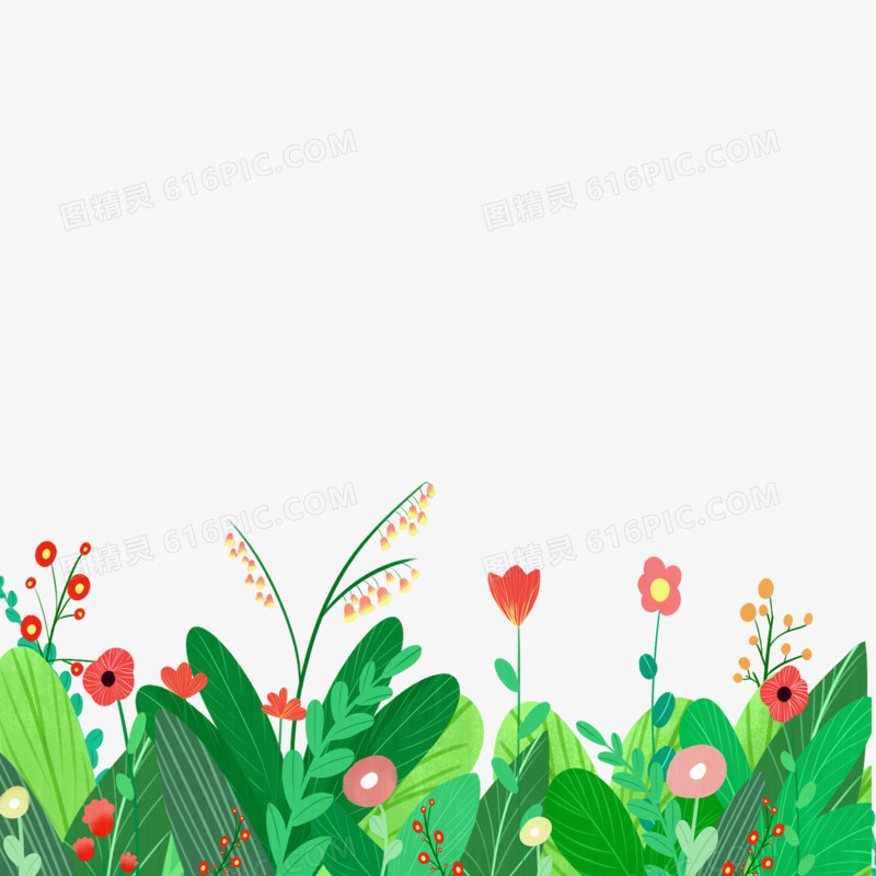 卡通手绘植物花草装饰素材