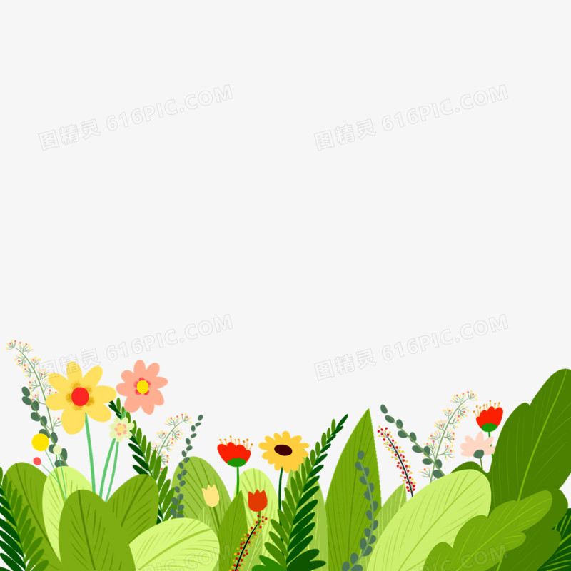 卡通手绘植物花草装饰素材