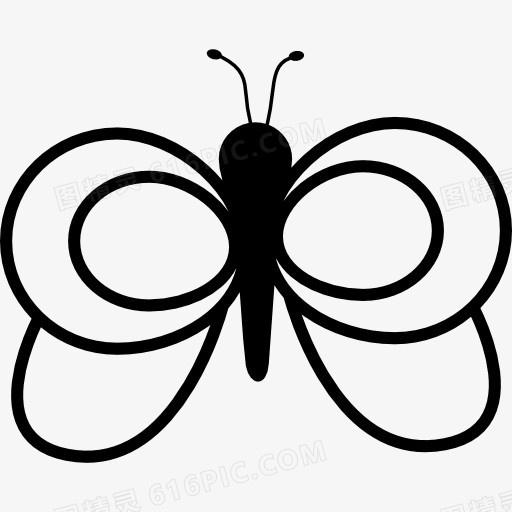 蝴蝶翅膀的轮廓圆润图标