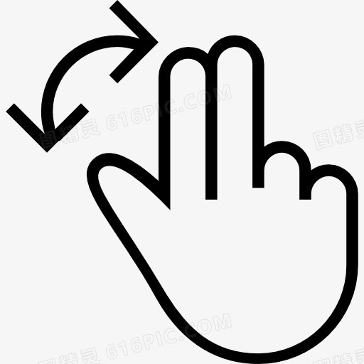 两手指触摸移动行程的象征图标