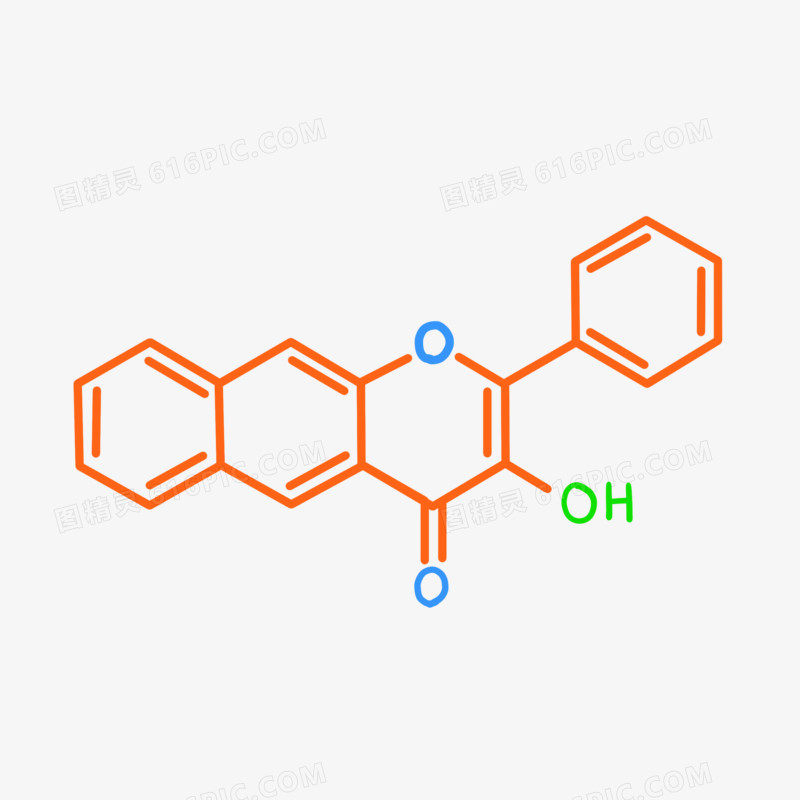 手绘彩色分子结构图素材