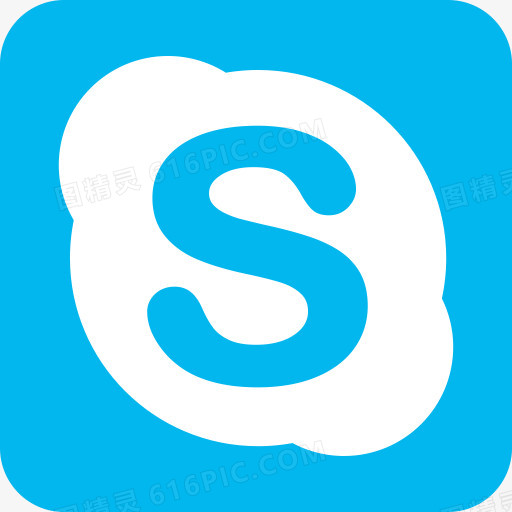 呼叫Skype社会扁平的圆形矩形