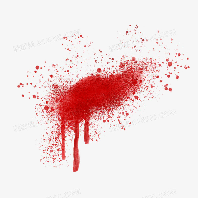 红色喷溅血迹装饰元素