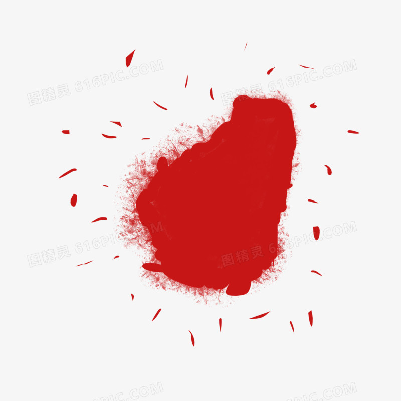 红色喷射血迹免抠装饰素材