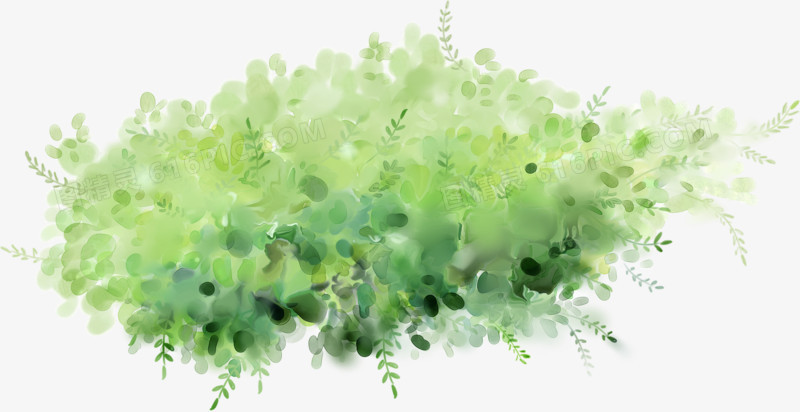 创意手绘合成绿色的草丛