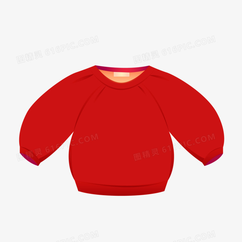 手绘矢量儿童冬季红色毛衣素材