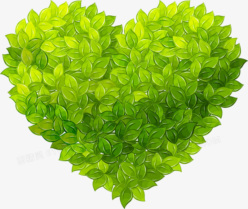 绿色创意植物树叶爱心