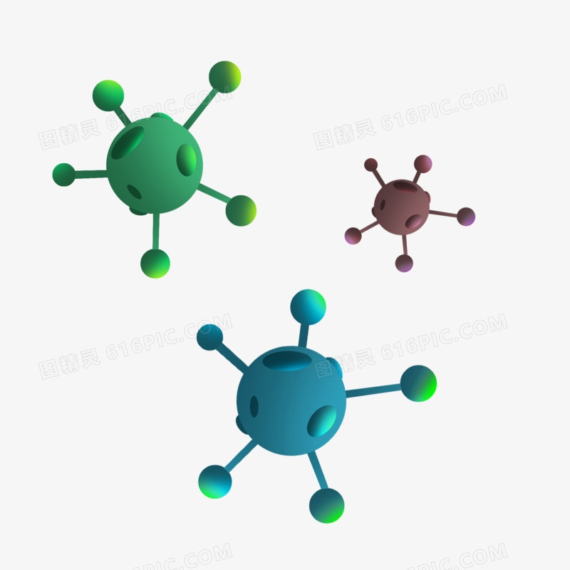 彩色病毒细菌效果素材
