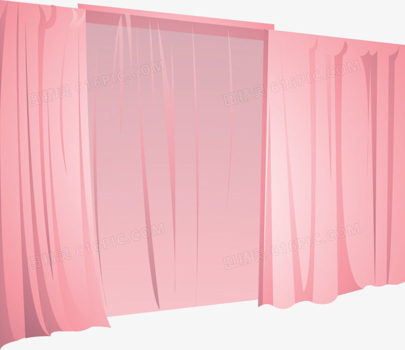粉红的窗帘窗纱矢量