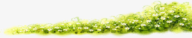 春天绿色水彩植物花海