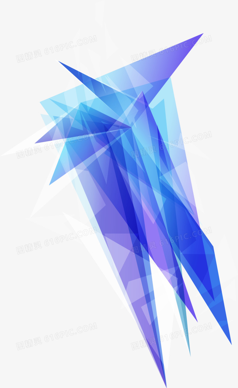 蓝色科技风矢量三角形装饰几何