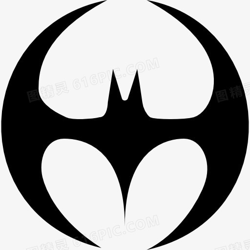 黑蝙蝠的轮廓形状与机翼形成一圈图标