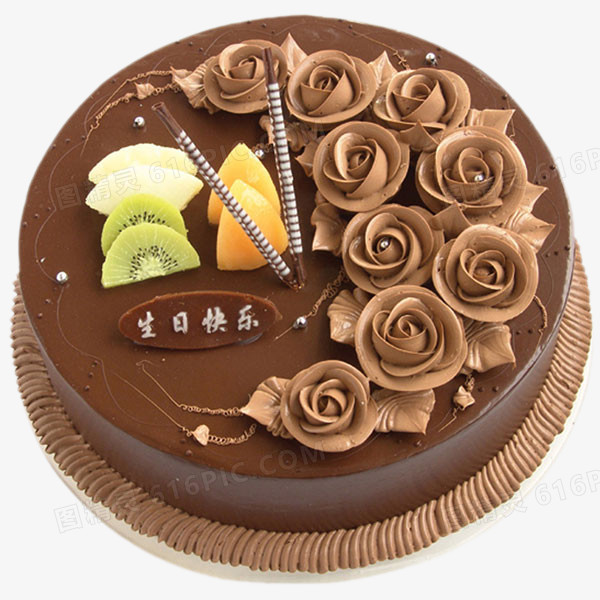 圆形巧克力生日蛋糕