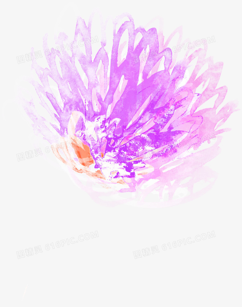合成水彩粉红色花卉植物图案