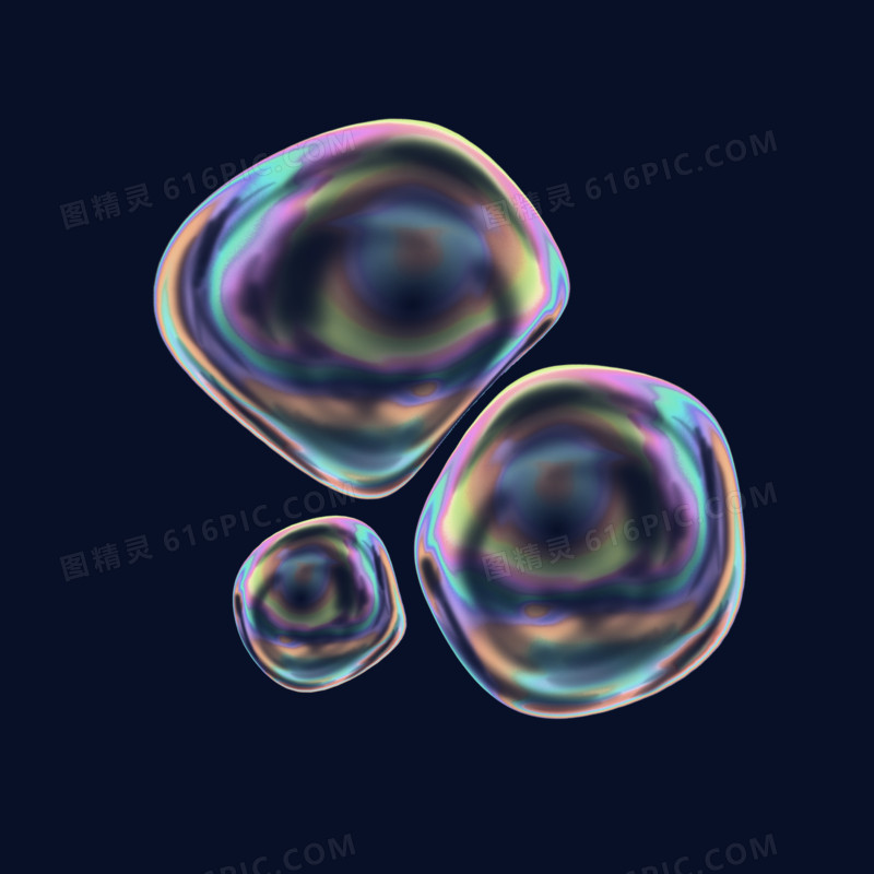酸性镭射液态泡泡效果素材
