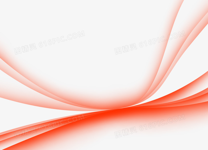 创意合成红色的曲线效果手绘