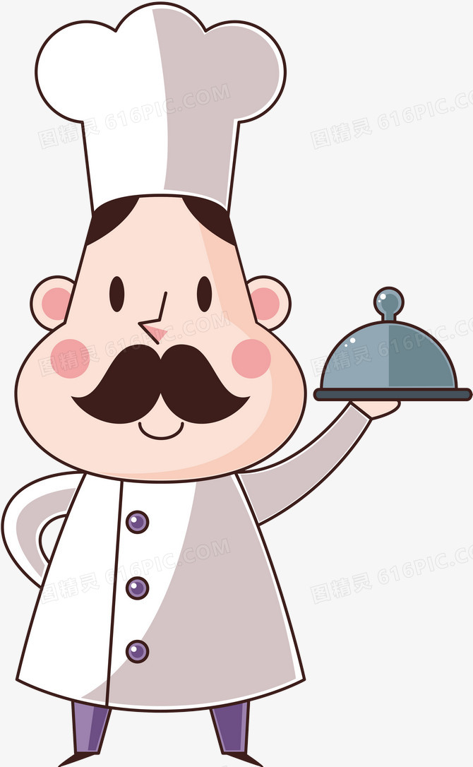 卡通图案卡通兔子手绘卡通厨师png卡通厨师pngai美味食物与卡通厨师