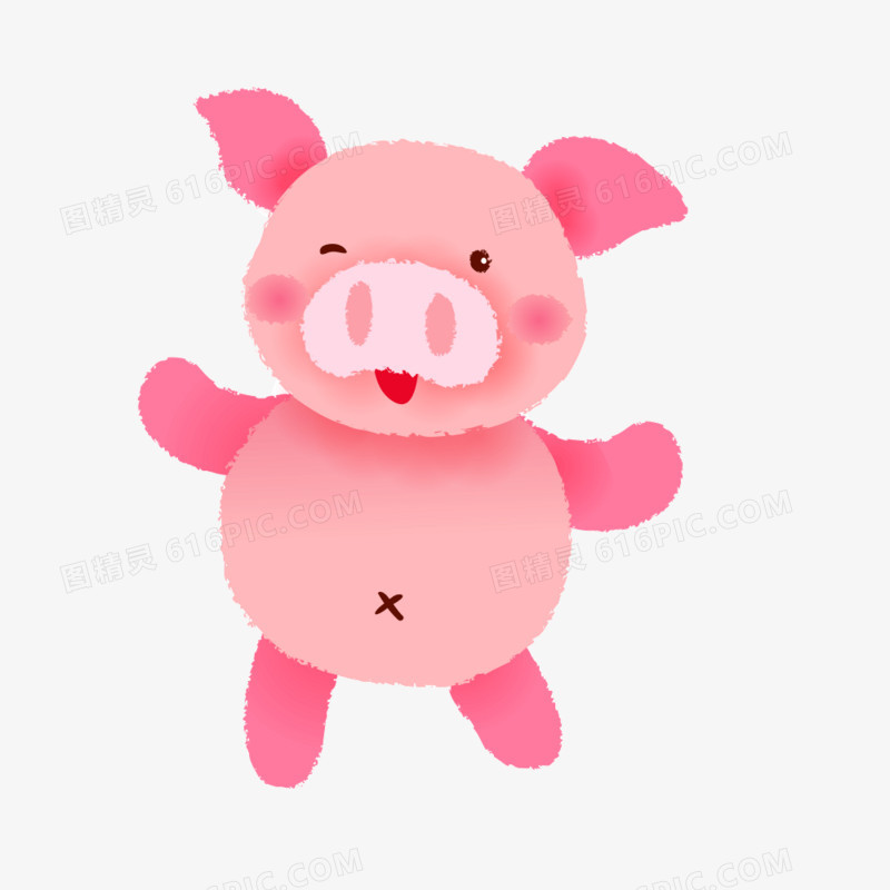 一只粉红色的猪