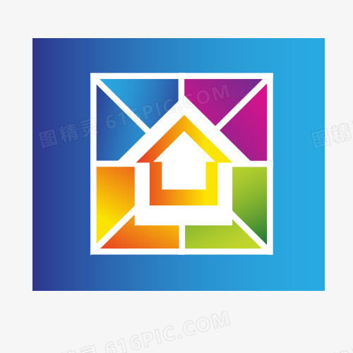彩色个性房地产公司logo设计
