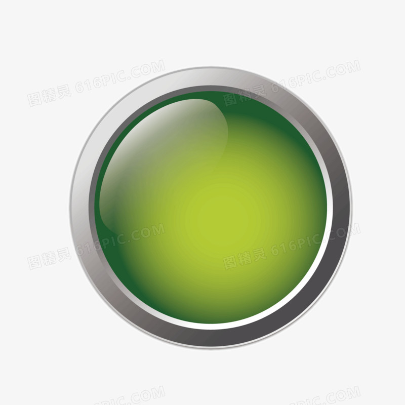 矢量绿色水晶圆形按钮