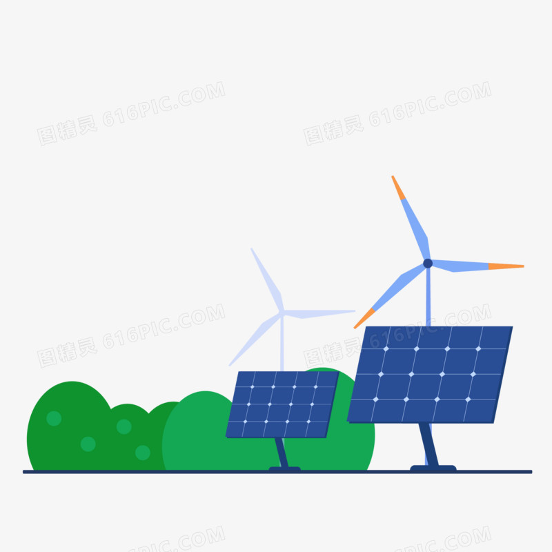 绿色矢量风力发电素材