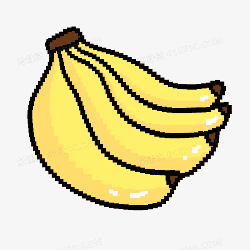 插画像素风香蕉免抠装饰素材