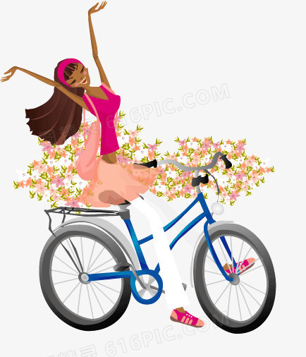 骑脚踏车的女孩