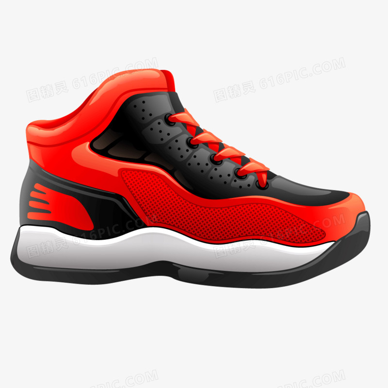 红色黑色质感篮球鞋运动鞋