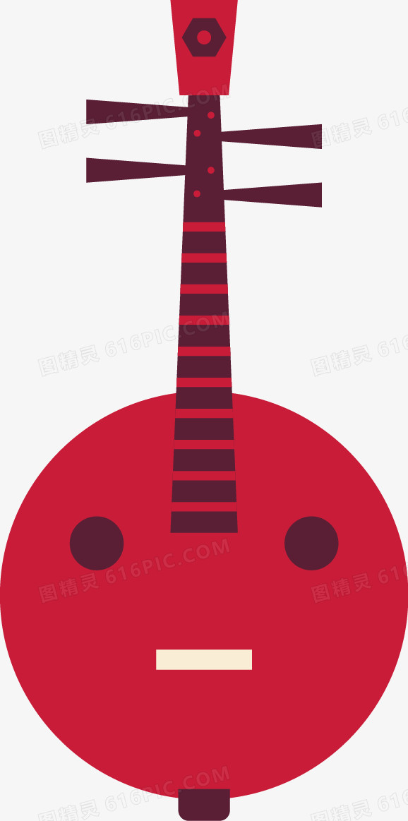 卡通扁平中国风乐器琵琶