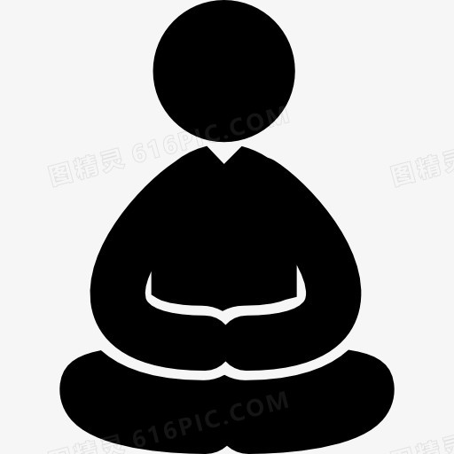 瑜伽冥想的姿势坐着的人的图标