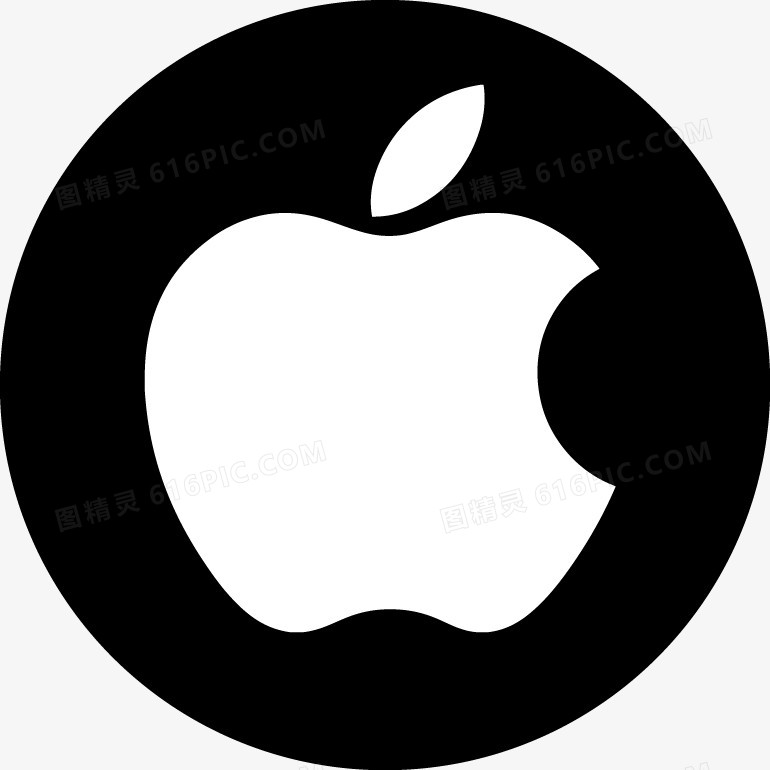 黑色衬托型苹果logo