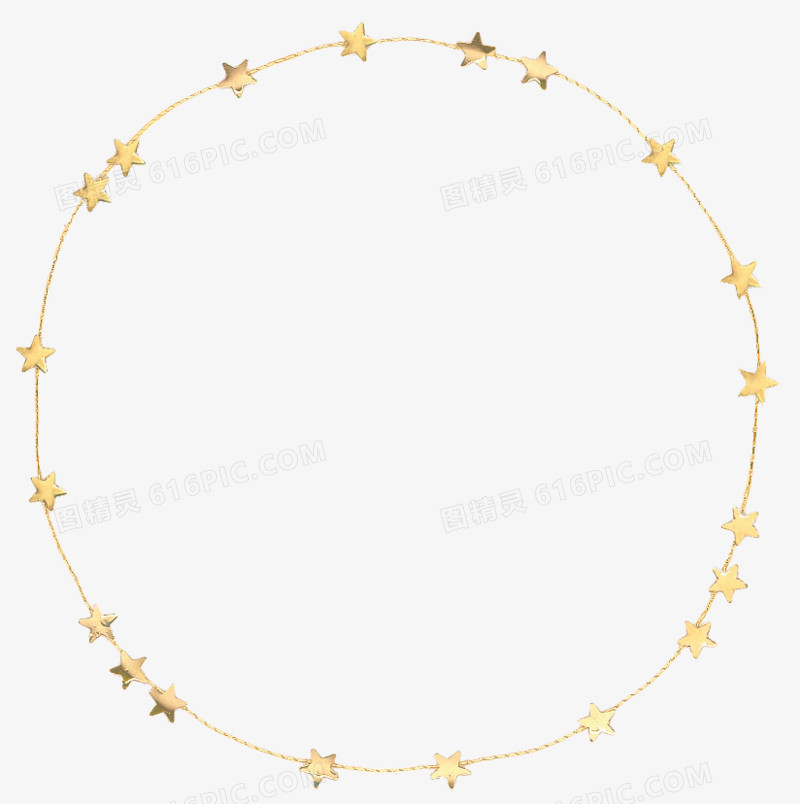 金色立体星圆形装饰边框