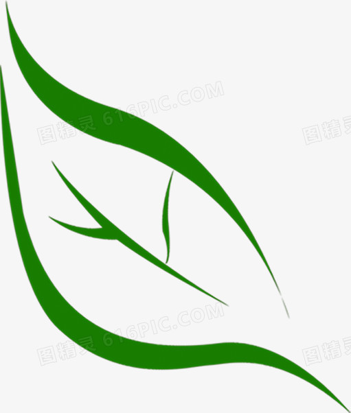 创意绿色叶子茶具标志