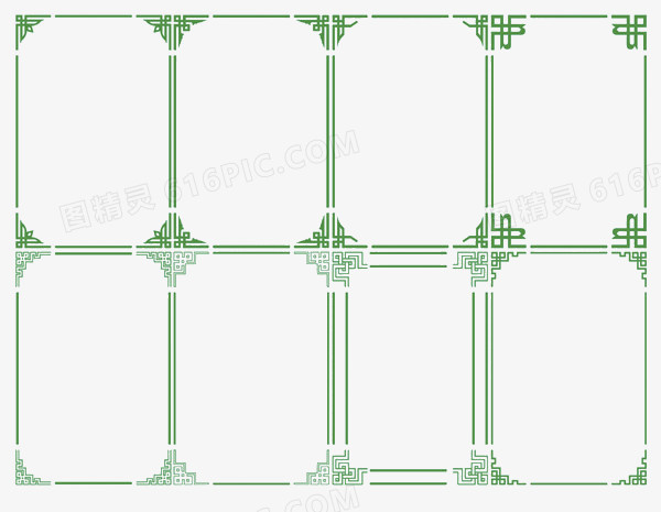 绿色中国风纹理边框矢量