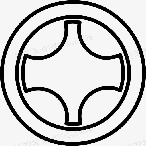 球形或轮子概述形状图标
