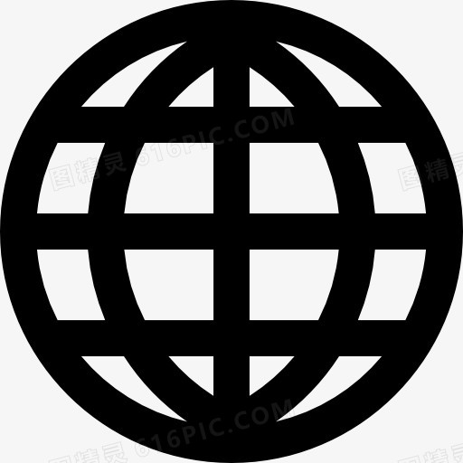 全球界面符号的地球电网图标